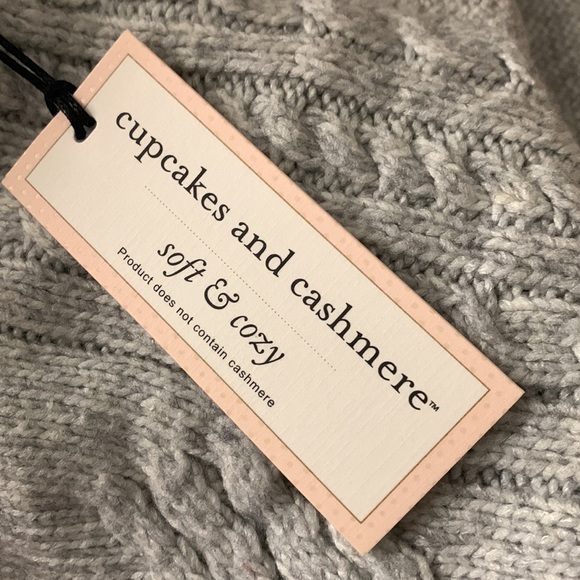 cupcakes & cashmere grey fringe cardigan sweater jacket knitted bohemian sz S SM - Picture 11 of 16